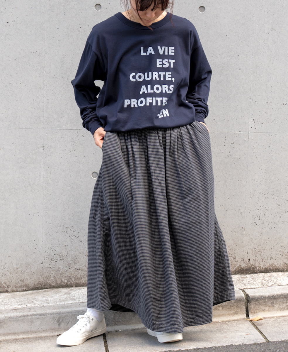 NFA2351P42(Tシャツ) ”LA VIE“ COTTON JERSEY CREW NECK OVERSIZE L/SL T WITH CUFF