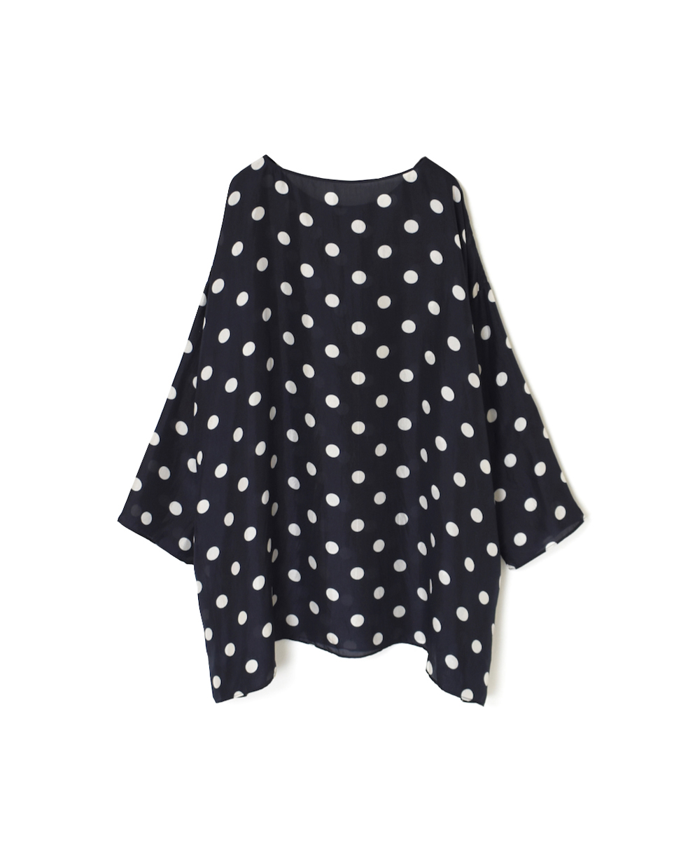 NMDS24521P(チュニック) BANGALORE SILK DOT PRINT DROP SHOULDER TUNIC