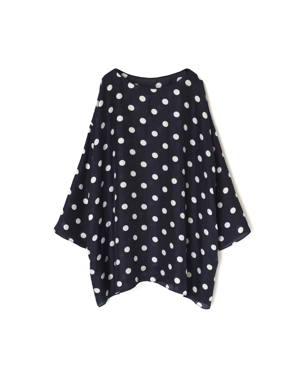 NMDS24521P(チュニック) BANGALORE SILK DOT PRINT DROP SHOULDER TUNIC