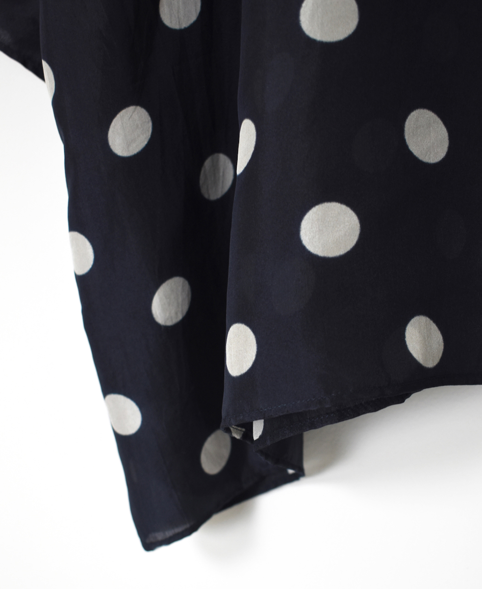 NMDS24521P(チュニック) BANGALORE SILK DOT PRINT DROP SHOULDER TUNIC