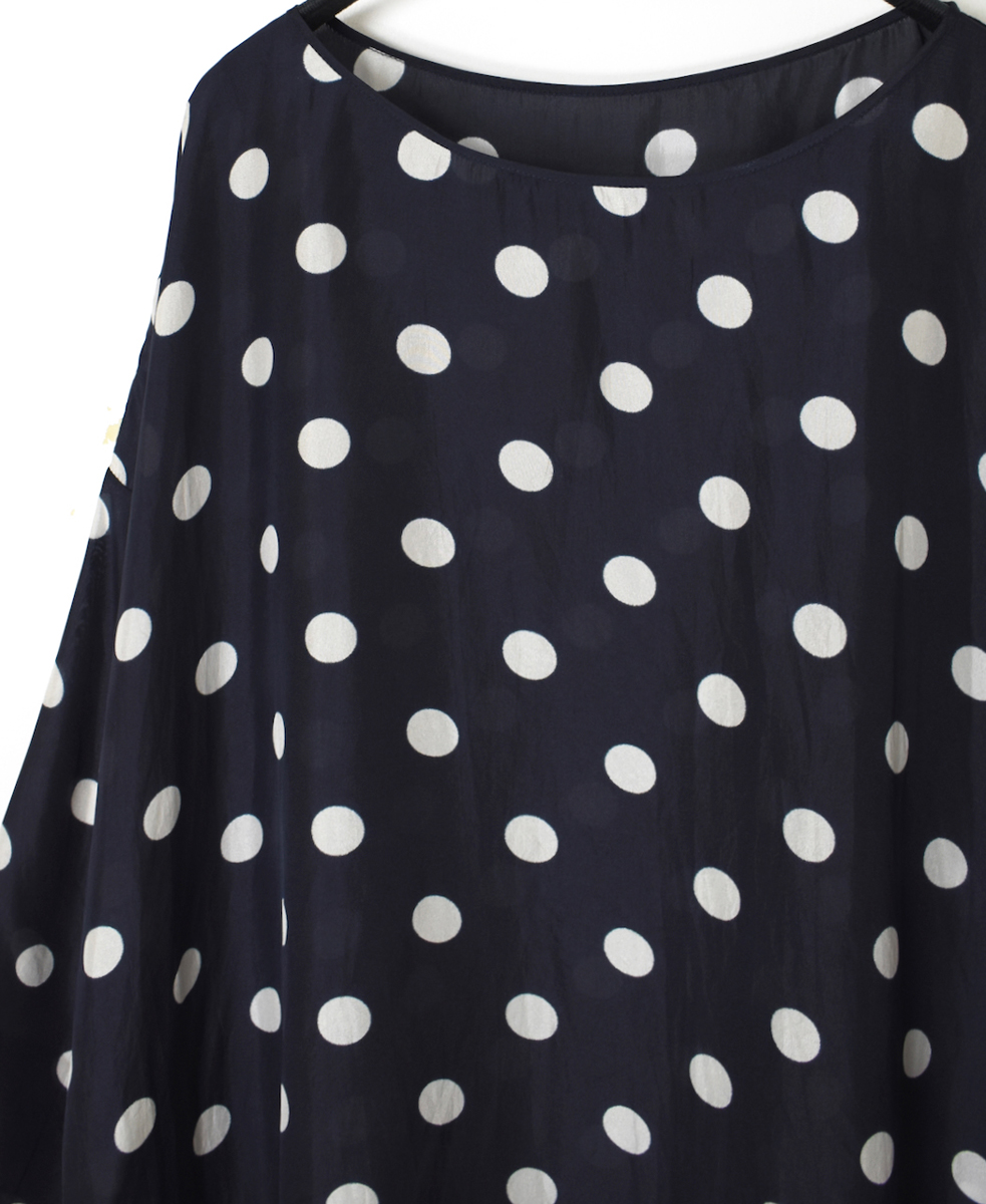 NMDS24521P(チュニック) BANGALORE SILK DOT PRINT DROP SHOULDER TUNIC