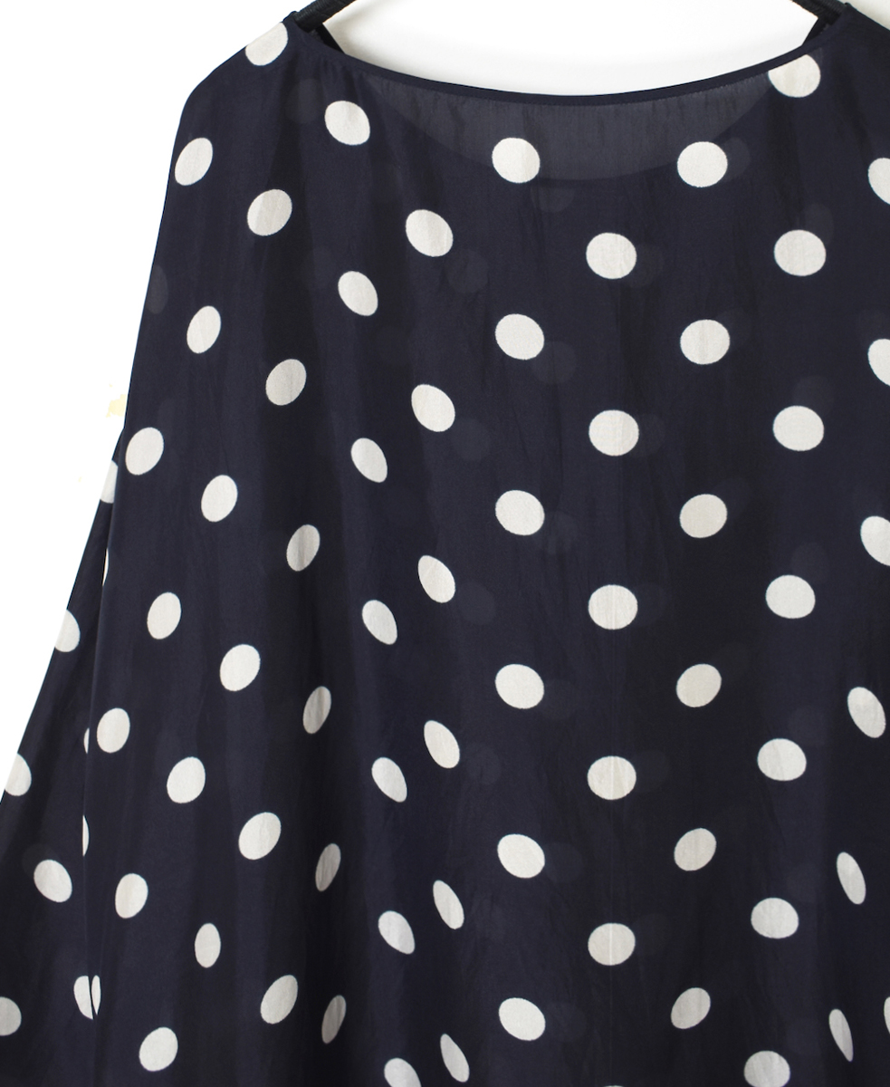 NMDS24521P(チュニック) BANGALORE SILK DOT PRINT DROP SHOULDER TUNIC