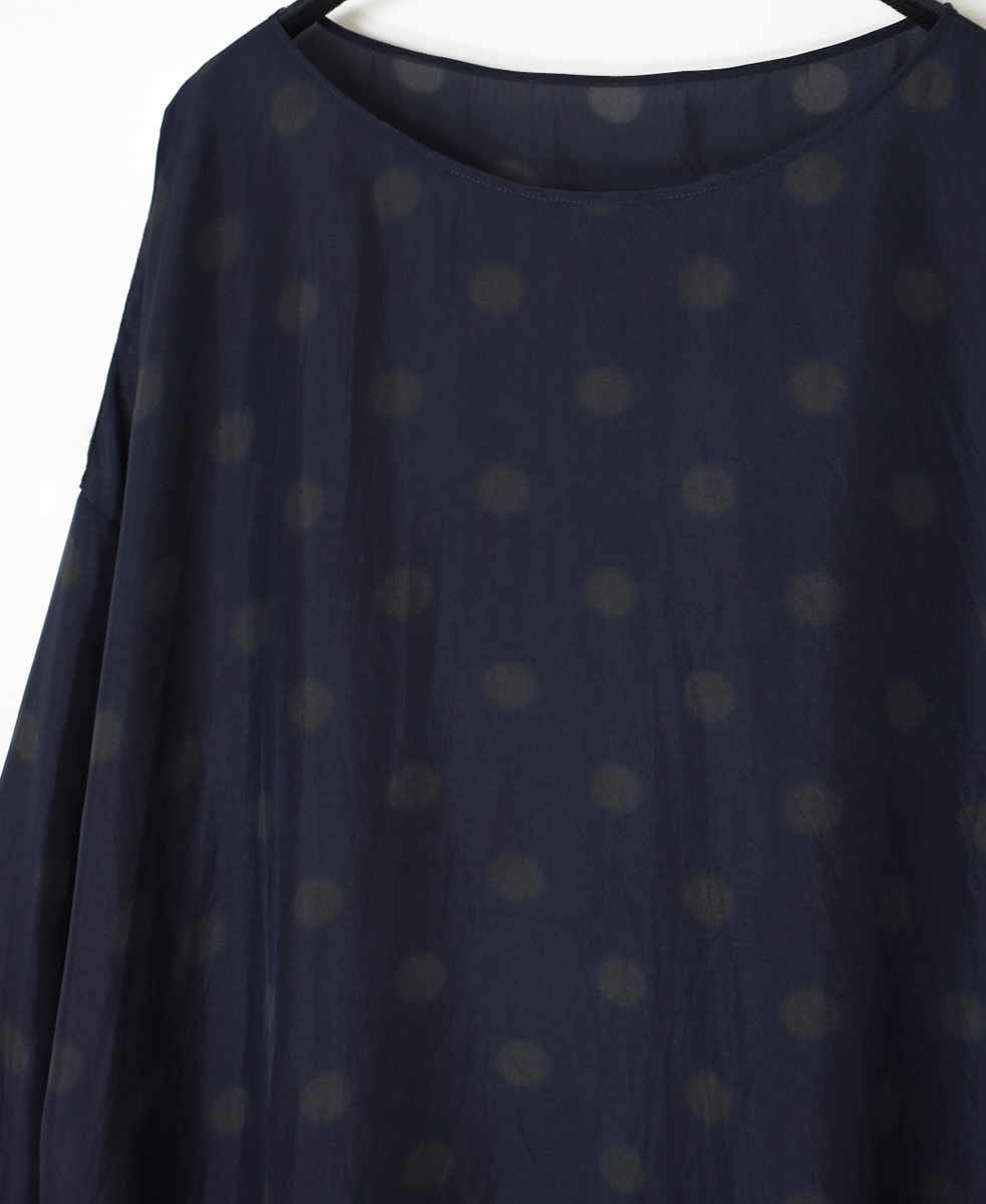 NMDS24521P(チュニック) BANGALORE SILK DOT PRINT DROP SHOULDER TUNIC