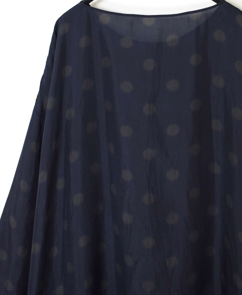 NMDS24521P(チュニック) BANGALORE SILK DOT PRINT DROP SHOULDER TUNIC