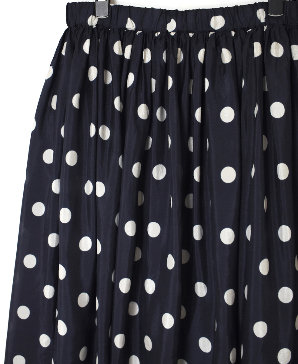 NMDS24522P(スカート) BANGALORE SILK DOT PRINT RAJASTHAN TUCK GATHERED SKIRT WITH LINING