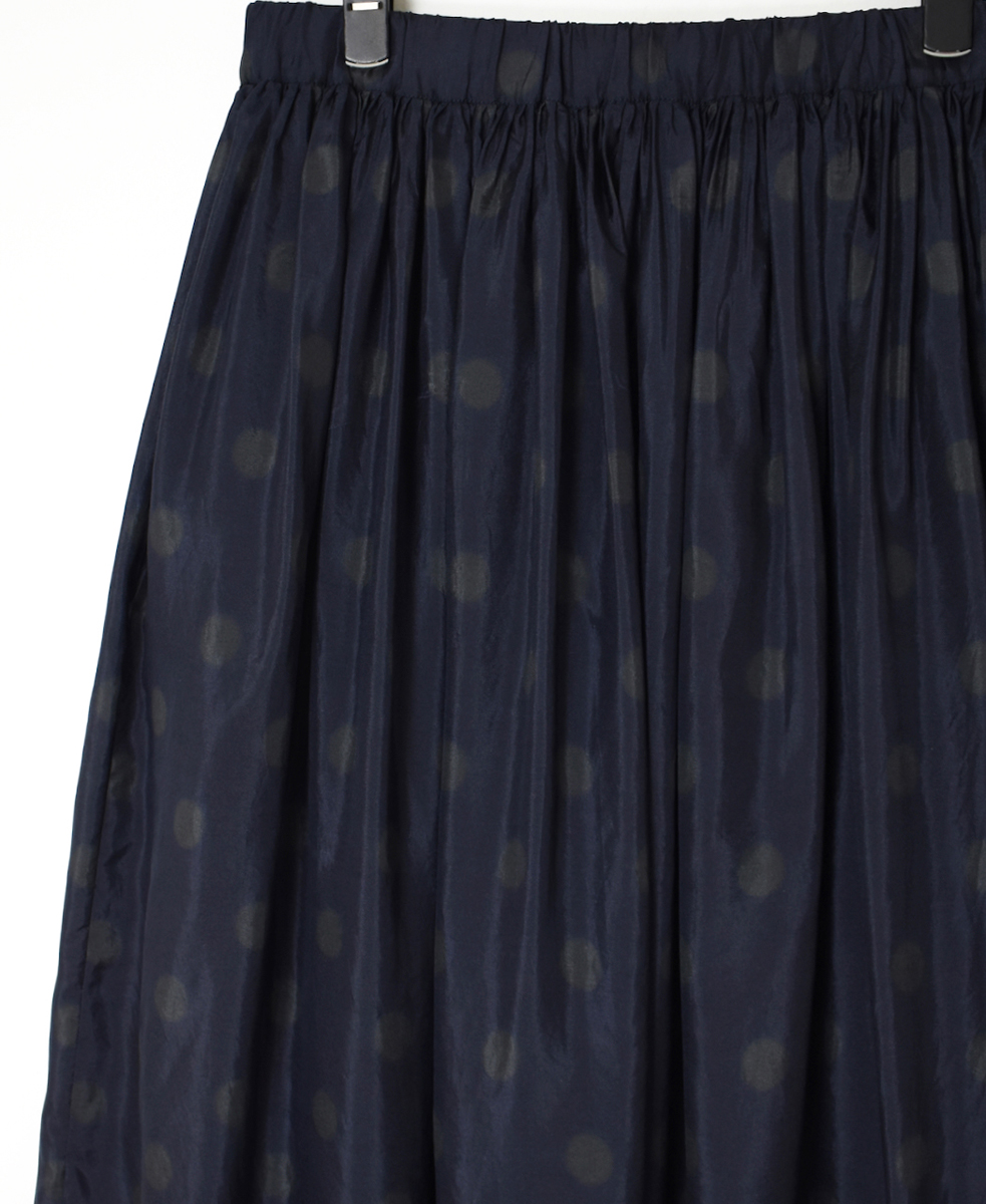 NMDS24522P(スカート) BANGALORE SILK DOT PRINT RAJASTHAN TUCK GATHERED SKIRT WITH LINING