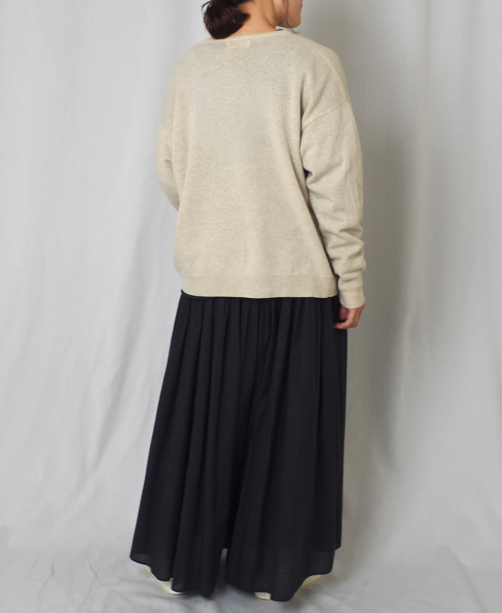 GNSL23821(カーディガン) 12GG 1PLY PLAIN STITCH WOOL/NYLON CARDIGAN