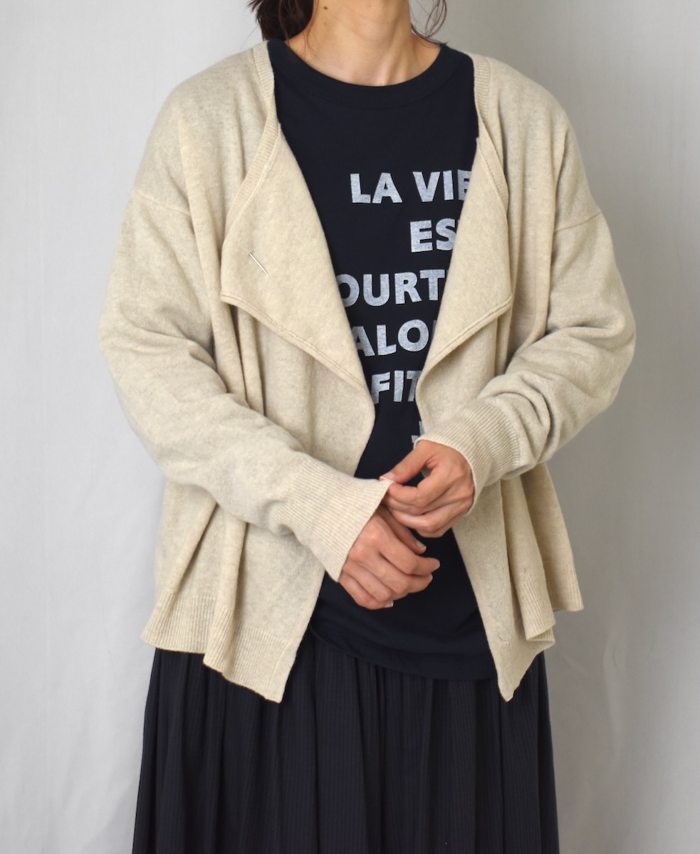 GNSL23821(カーディガン) 12GG 1PLY PLAIN STITCH WOOL/NYLON CARDIGAN