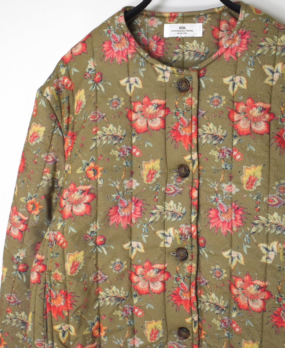 INSL24731(ジャケット) 60s CAMBRIC FLOWER PRINT NO COLLAR JACKET