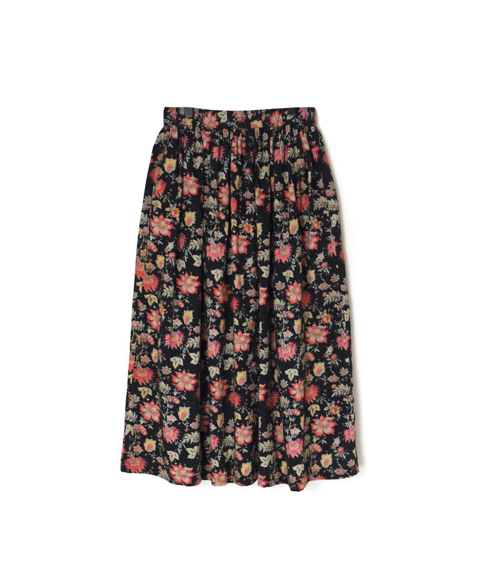 INSL24735(スカート) 60s CAMBRIC FLOWER PRINT GATHERD SKIRT