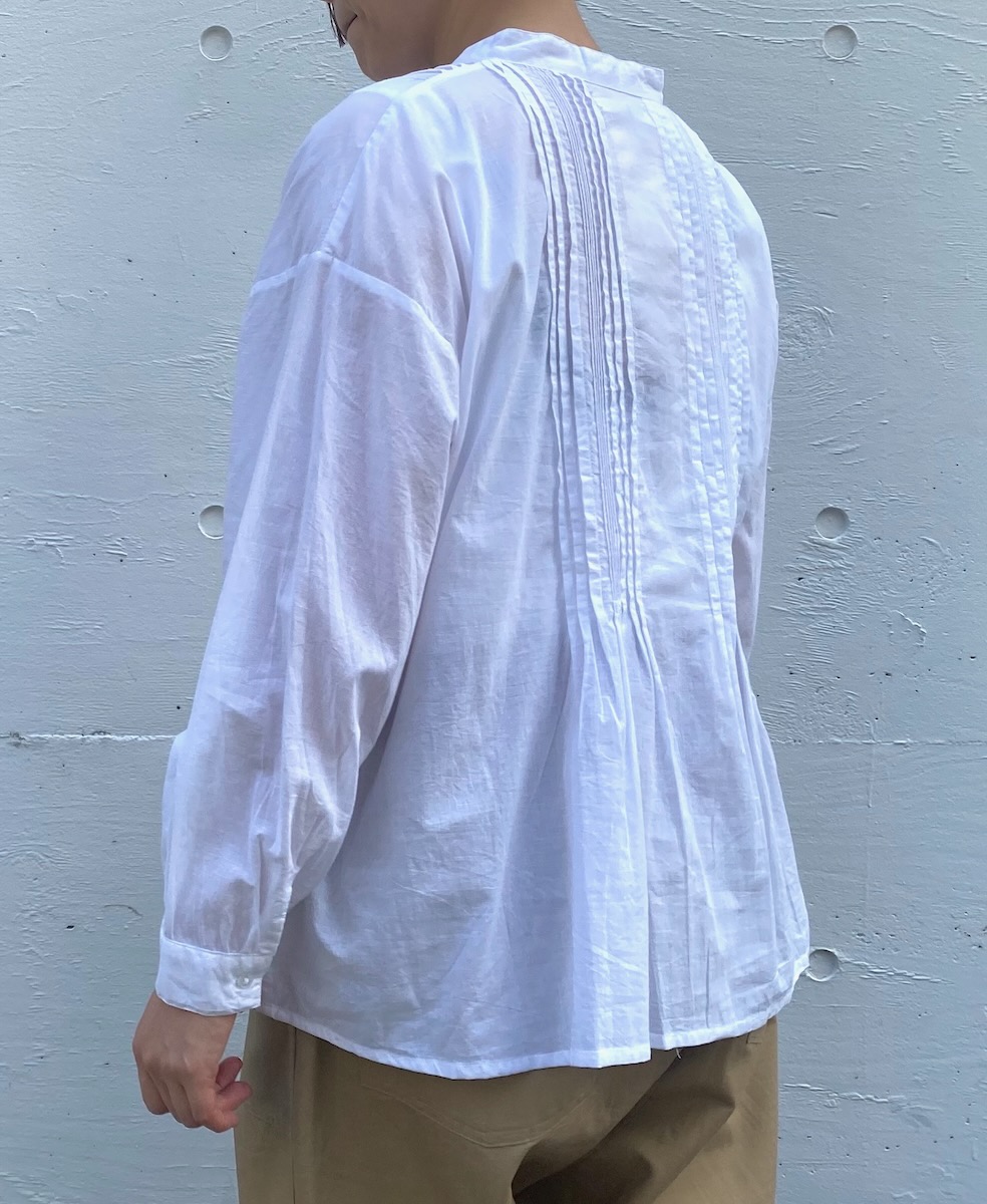 NSL23551 (シャツ) 60s CAMBRIC PLAIN BANDED COLLAR PINTUCK SHIRT