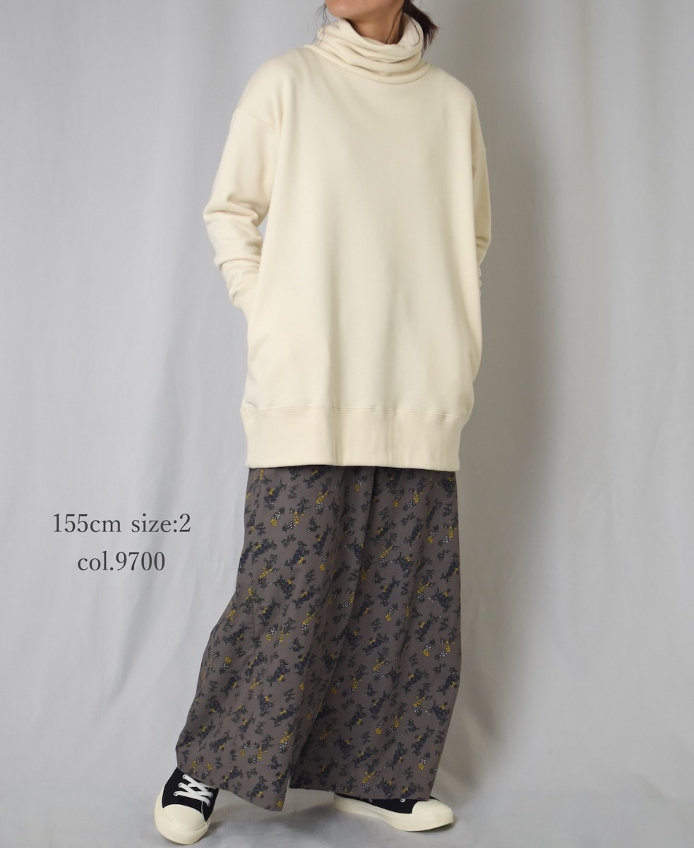 NSL24545(パンツ) 40s POPLIN FLOWER PRINT WIDE EASY PANTS