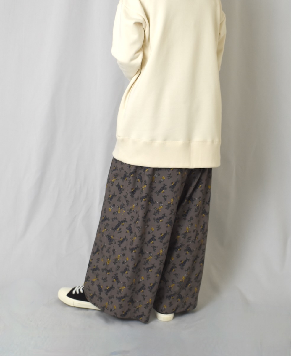 NSL24545(パンツ) 40s POPLIN FLOWER PRINT WIDE EASY PANTS