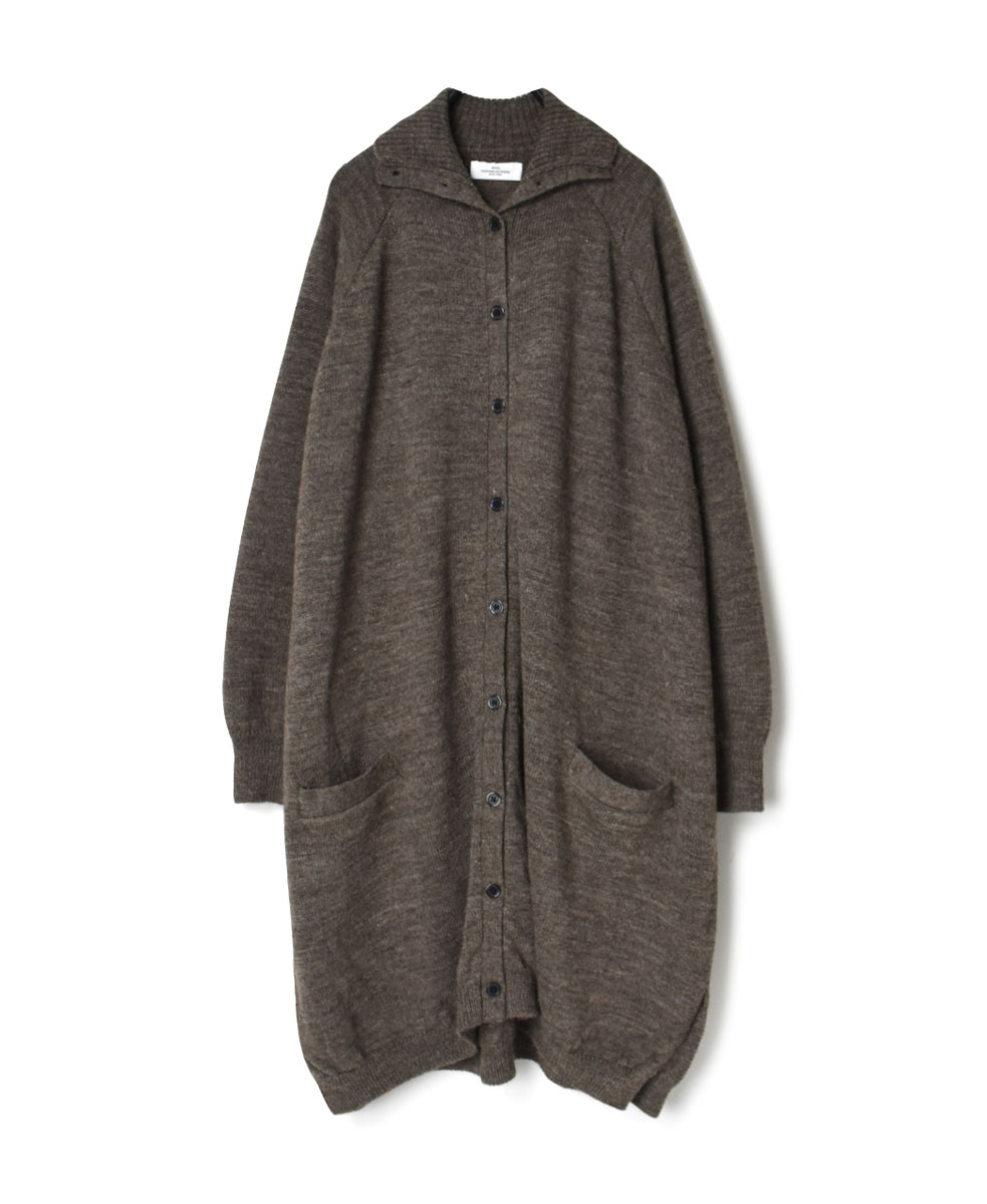 GNSL22703 (カーディガン) 7GG 2PLY PLAIN STITCH COTSWOLDS TURTLE NECK BUTTON LONG CARDIGAN