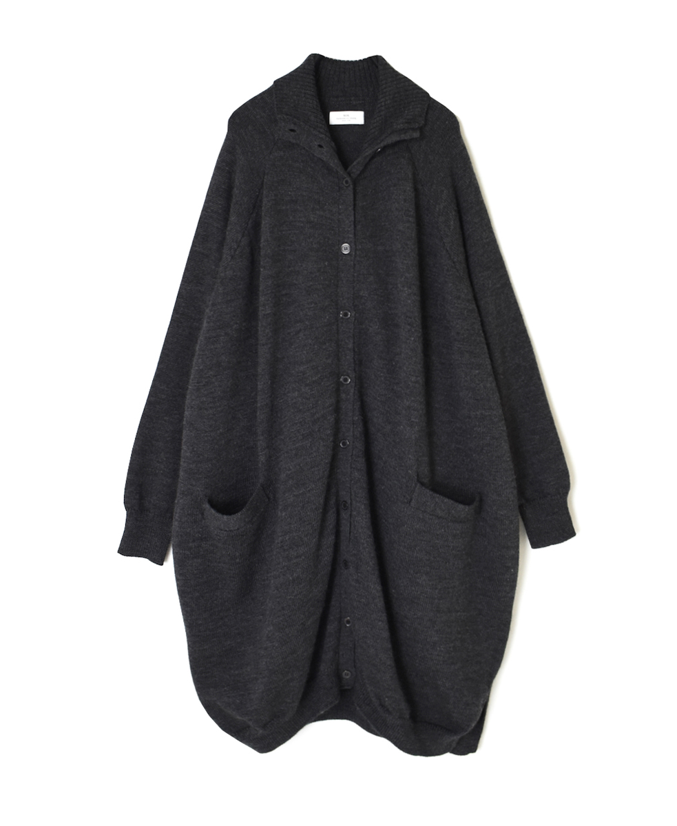 GNSL22703 (カーディガン) 7GG 2PLY PLAIN STITCH COTSWOLDS TURTLE NECK BUTTON LONG CARDIGAN