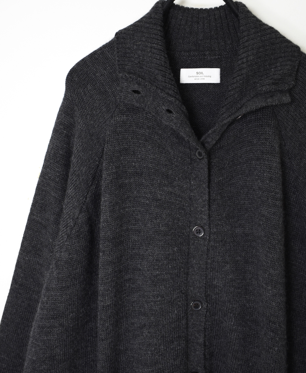 GNSL22703 (カーディガン) 7GG 2PLY PLAIN STITCH COTSWOLDS TURTLE NECK BUTTON LONG CARDIGAN