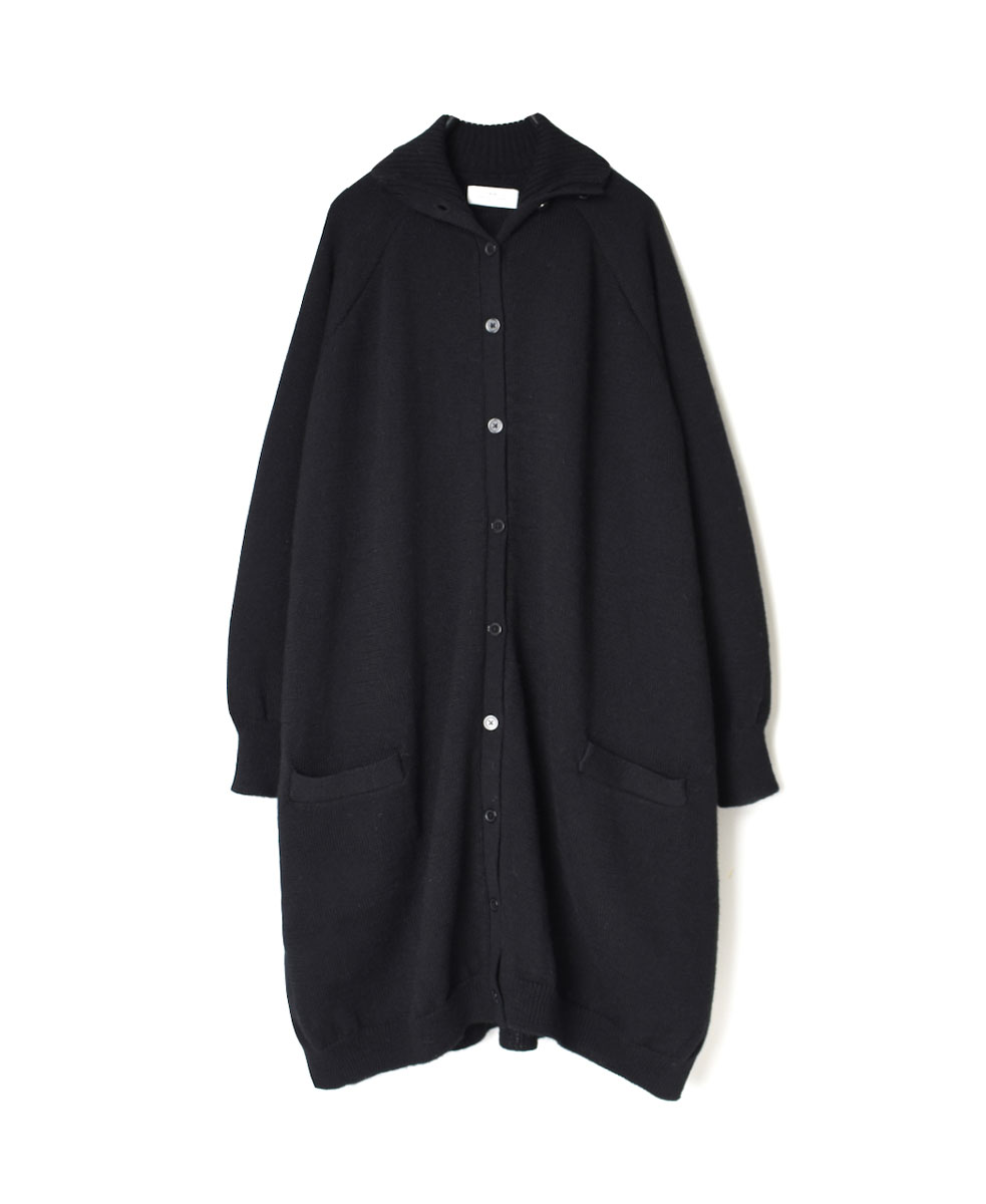 GNSL22703 (カーディガン) 7GG 2PLY PLAIN STITCH COTSWOLDS TURTLE NECK BUTTON LONG CARDIGAN