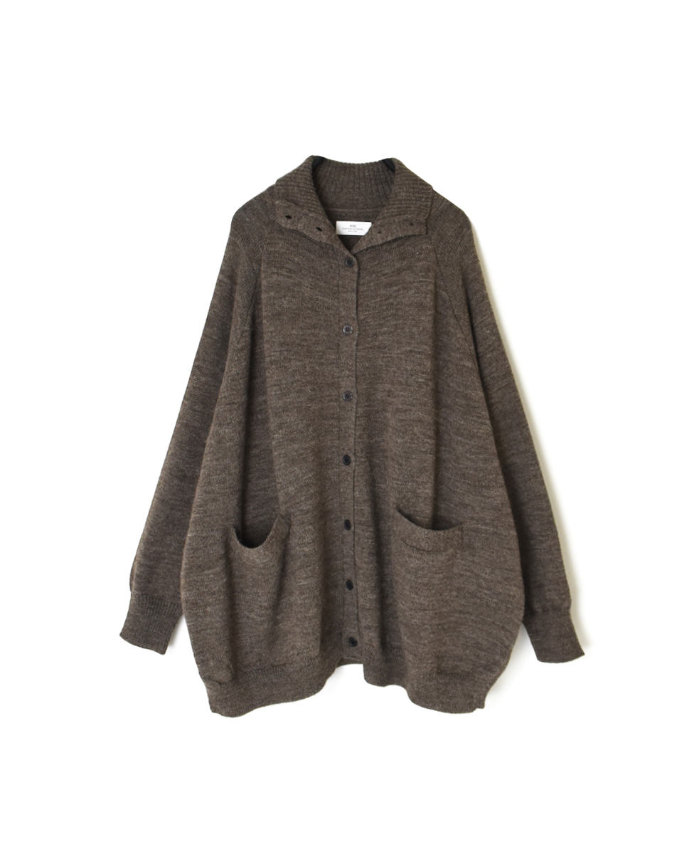 GNSL23801 (カーディガン) 7GG 2PLY PLAIN STITCH COTSWOLDS TURTLE NECK BUTTON CARDIGAN