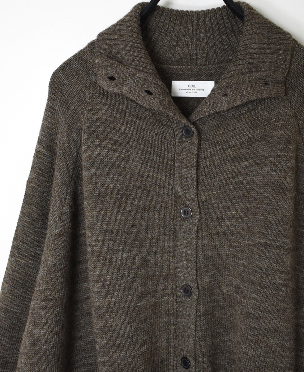 GNSL23801 (カーディガン) 7GG 2PLY PLAIN STITCH COTSWOLDS TURTLE NECK BUTTON CARDIGAN