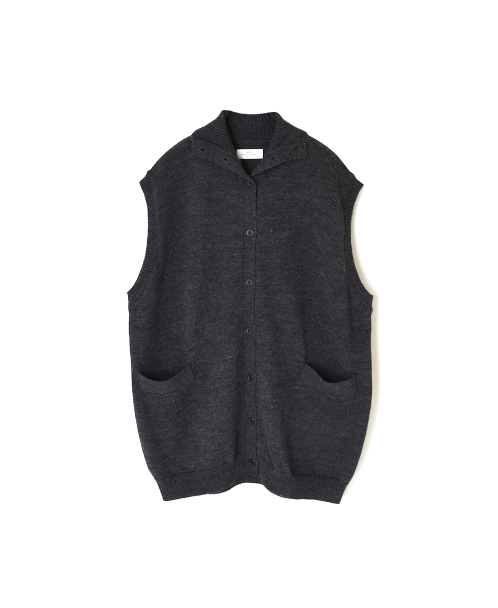 GNSL24501(ベスト) 7GG 2PLY PLAIN STITCH COTSWOLDS TURTLE NECK BUTTON VEST