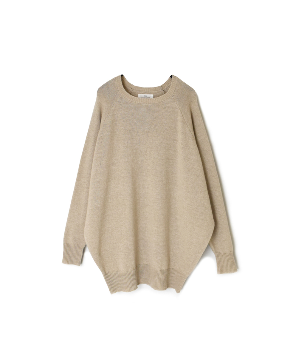 GNSL24511(ニット) 7GG 1PLY WOOL/POLYESTER DOLMAN SLEEVE CREW-NECK PULLOVER