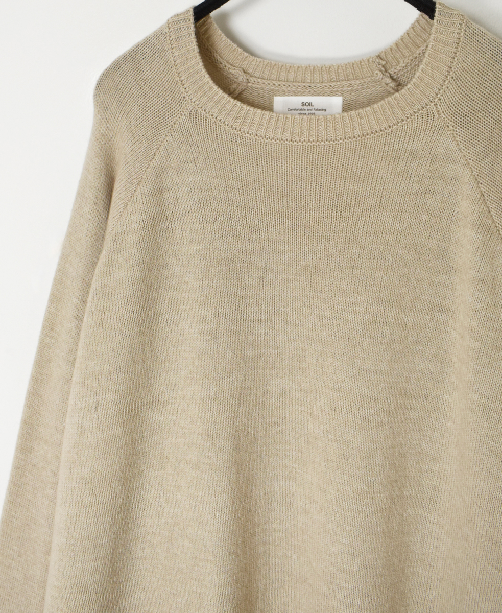 GNSL24511(ニット) 7GG 1PLY WOOL/POLYESTER DOLMAN SLEEVE CREW-NECK PULLOVER