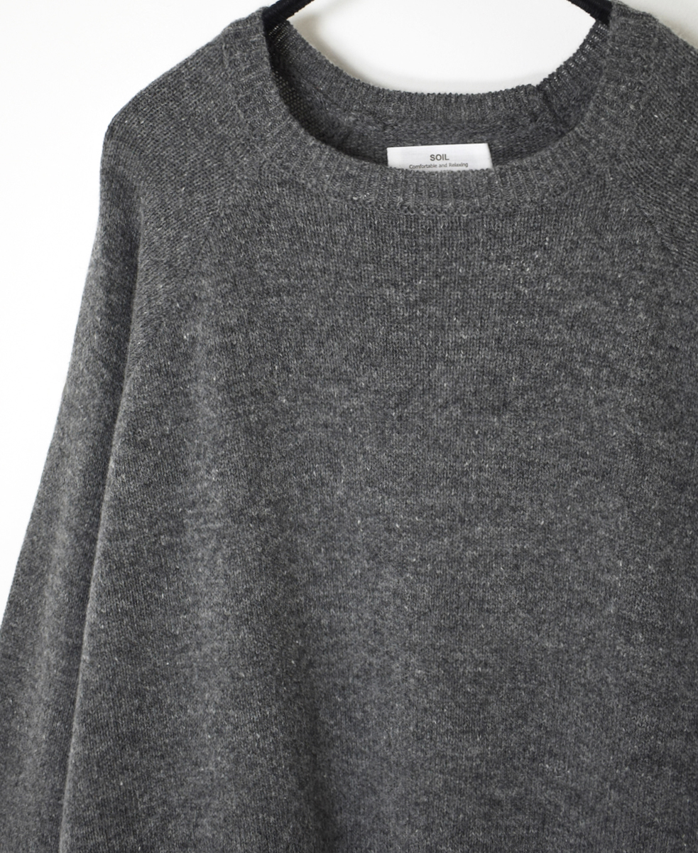 GNSL24511(ニット) 7GG 1PLY WOOL/POLYESTER DOLMAN SLEEVE CREW-NECK PULLOVER