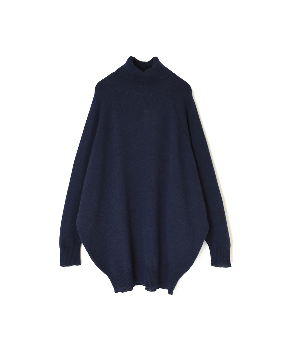 GNSL24512(ニット) 7GG 1PLY WOOL/POLYESTER DOLMAN SLEEVE TURTLE-NECK PULLOVER