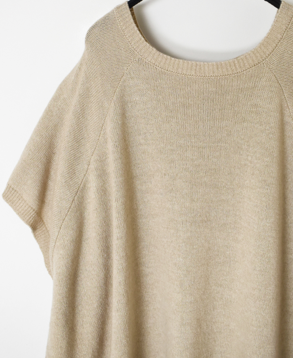 GNSL24513(ニット) 7GG 1PLY WOOL/POLYESTER 2WAY FRENCH/SL CREW-NECK PULLOVER