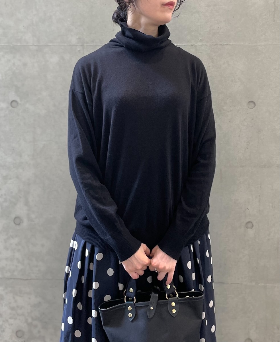 GNSL24541(ニット) 14GG 2PLY COTTON WOOL CASHMERE TURTLE NECK PULLOVER