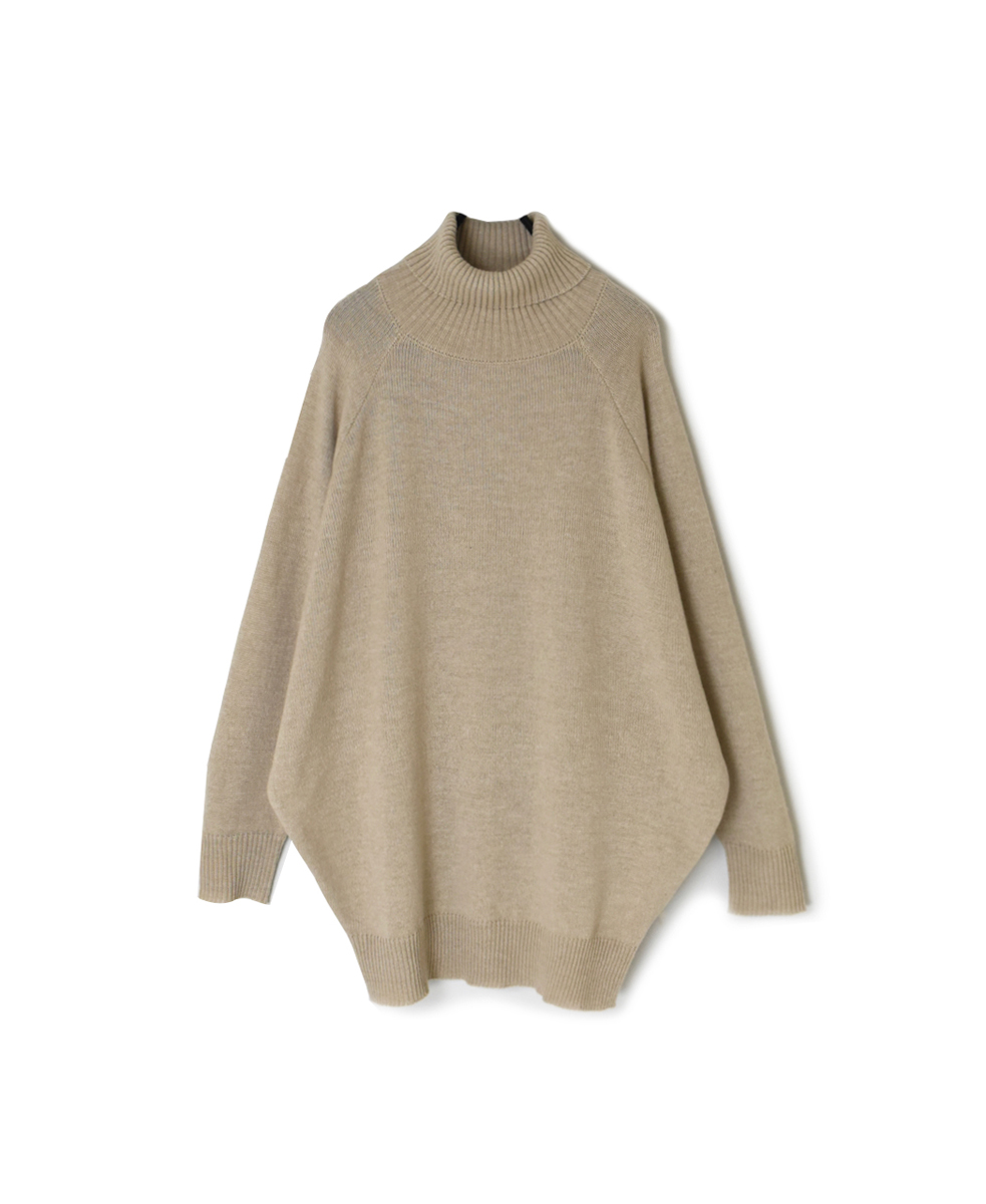 GNSL24512(ニット) 7GG 1PLY WOOL/POLYESTER DOLMAN SLEEVE TURTLE-NECK PULLOVER