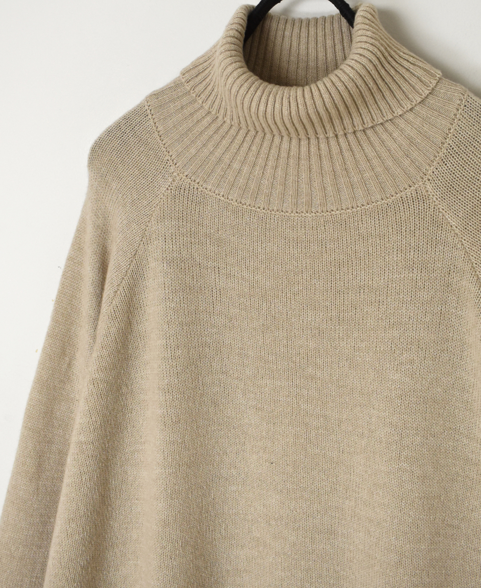 GNSL24512(ニット) 7GG 1PLY WOOL/POLYESTER DOLMAN SLEEVE TURTLE-NECK PULLOVER