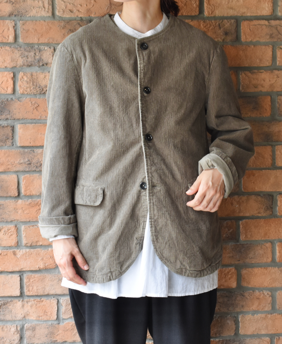 NVL1751C9D (ジャケット) 9WALES CORDUROY/60'S ORGANIC CAMBRIC SIDE VENTS NO COLLAR JACET