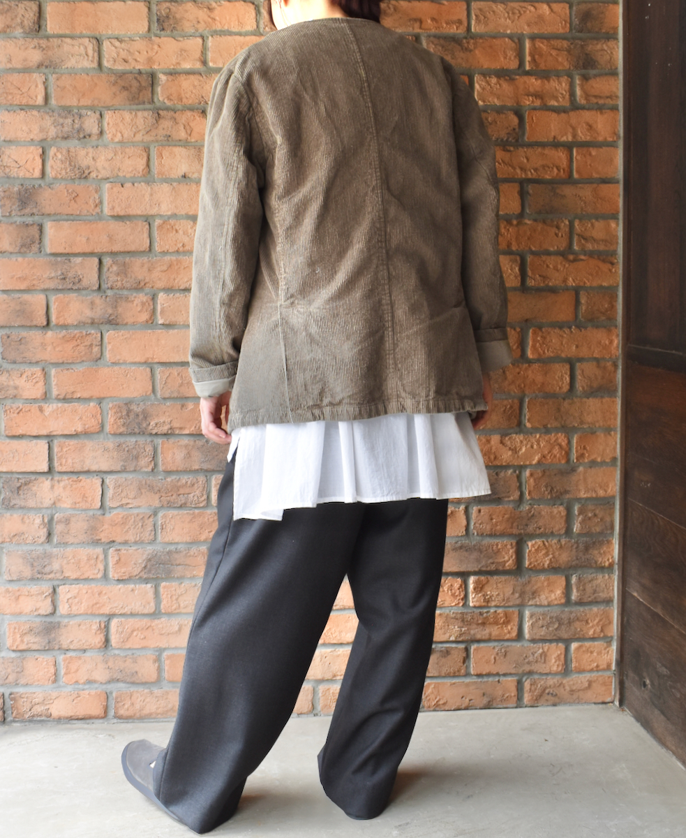 NVL1751C9D (ジャケット) 9WALES CORDUROY/60'S ORGANIC CAMBRIC SIDE VENTS NO COLLAR JACET