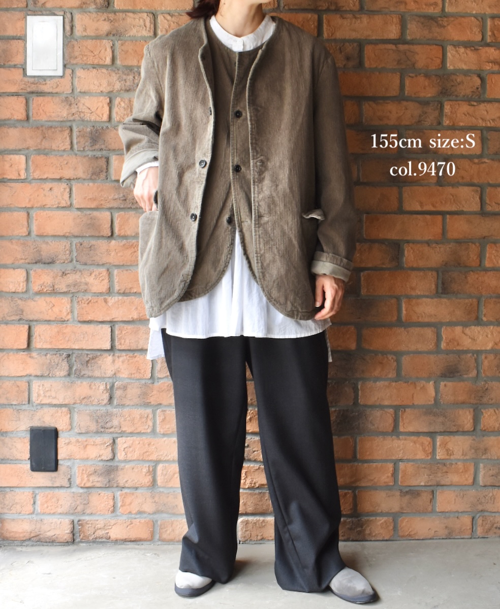 NVL1751C9D (ジャケット) 9WALES CORDUROY/60'S ORGANIC CAMBRIC SIDE VENTS NO COLLAR JACET