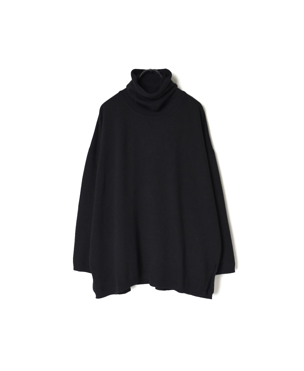 NMDSN2251D(ニット) 12GG PLAIN STITCH DROP SHOULDER POLO NECK WITH SLIT