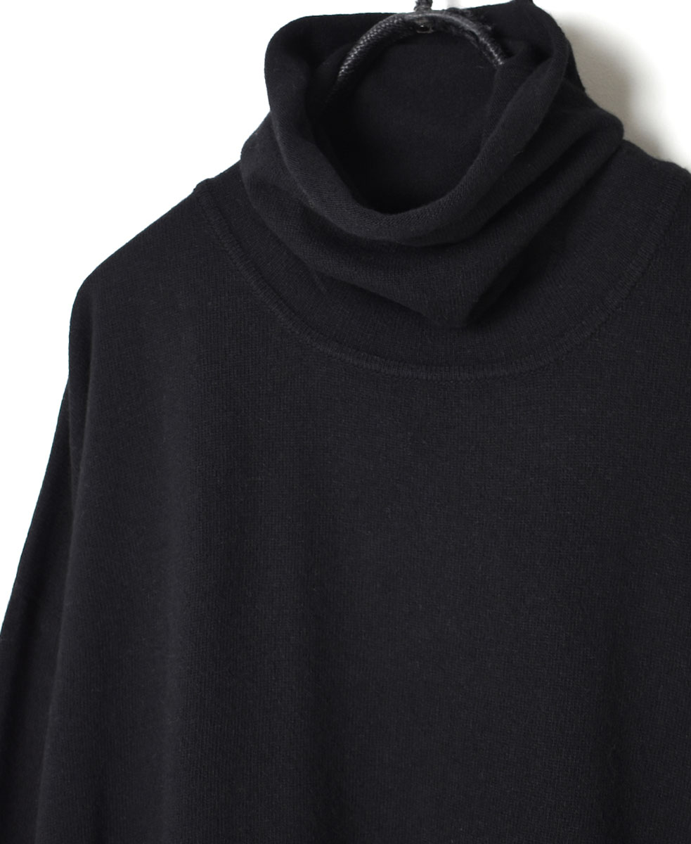 NMDSN2251D(ニット) 12GG PLAIN STITCH DROP SHOULDER POLO NECK WITH SLIT