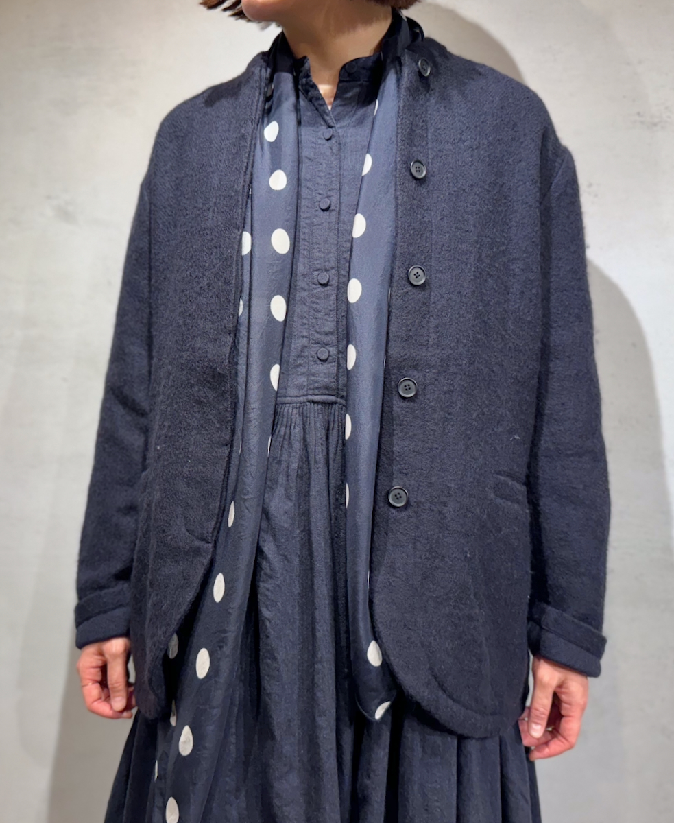 NMDS24551(ジャケット) WOOL/COTTON STAND COLLAR FLY FRONT JACKET