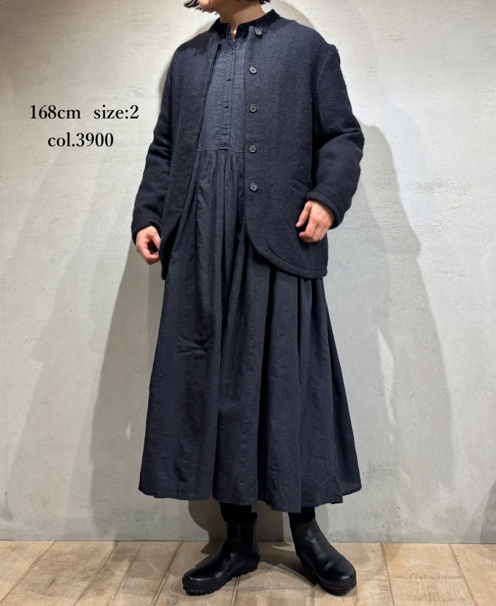 NMDS24551(ジャケット) WOOL/COTTON STAND COLLAR FLY FRONT JACKET