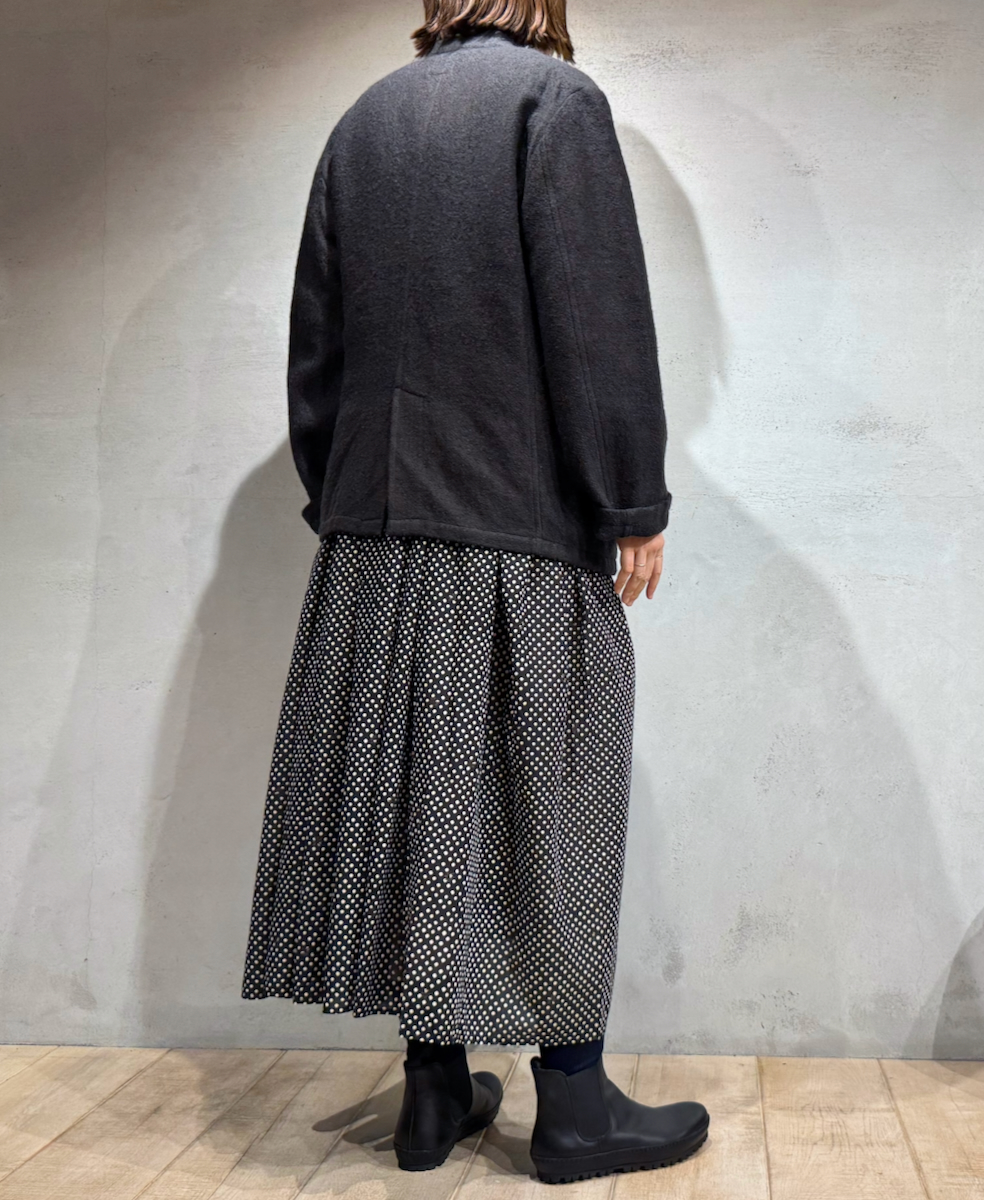 NMDS24551(ジャケット) WOOL/COTTON STAND COLLAR FLY FRONT JACKET