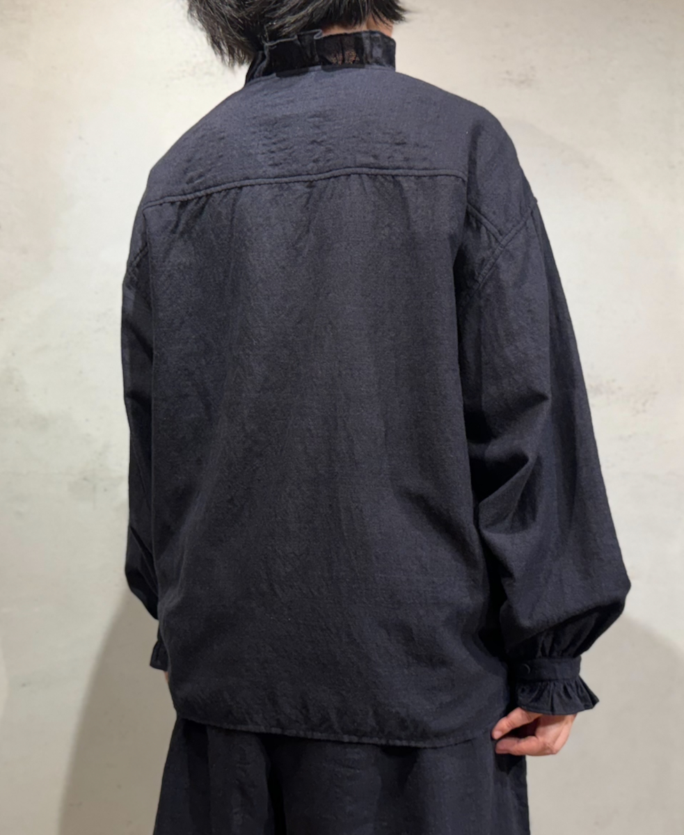 INMDS24741(シャツ) WOOL/COTTON/SILK PLAIN FRILL COLLAR SHIRT