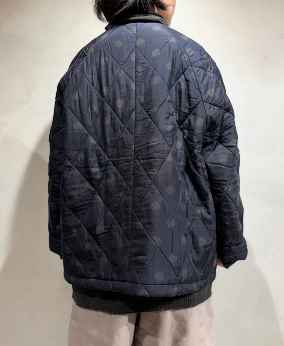 NMDS23542P (ジャケット) PADDED SILK PRINT NO COLLAR DOUBLE JACKET