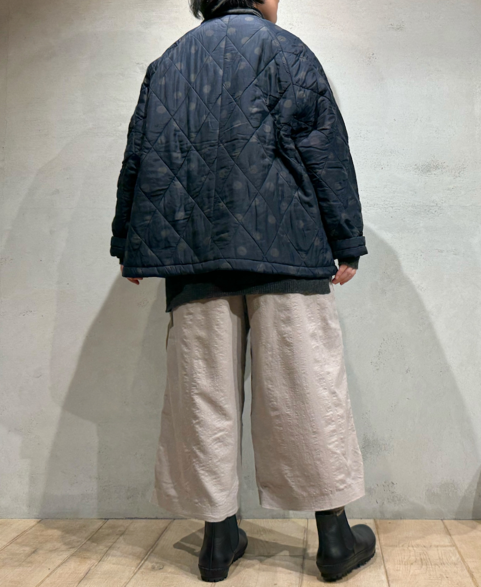 NMDS23542P (ジャケット) PADDED SILK PRINT NO COLLAR DOUBLE JACKET