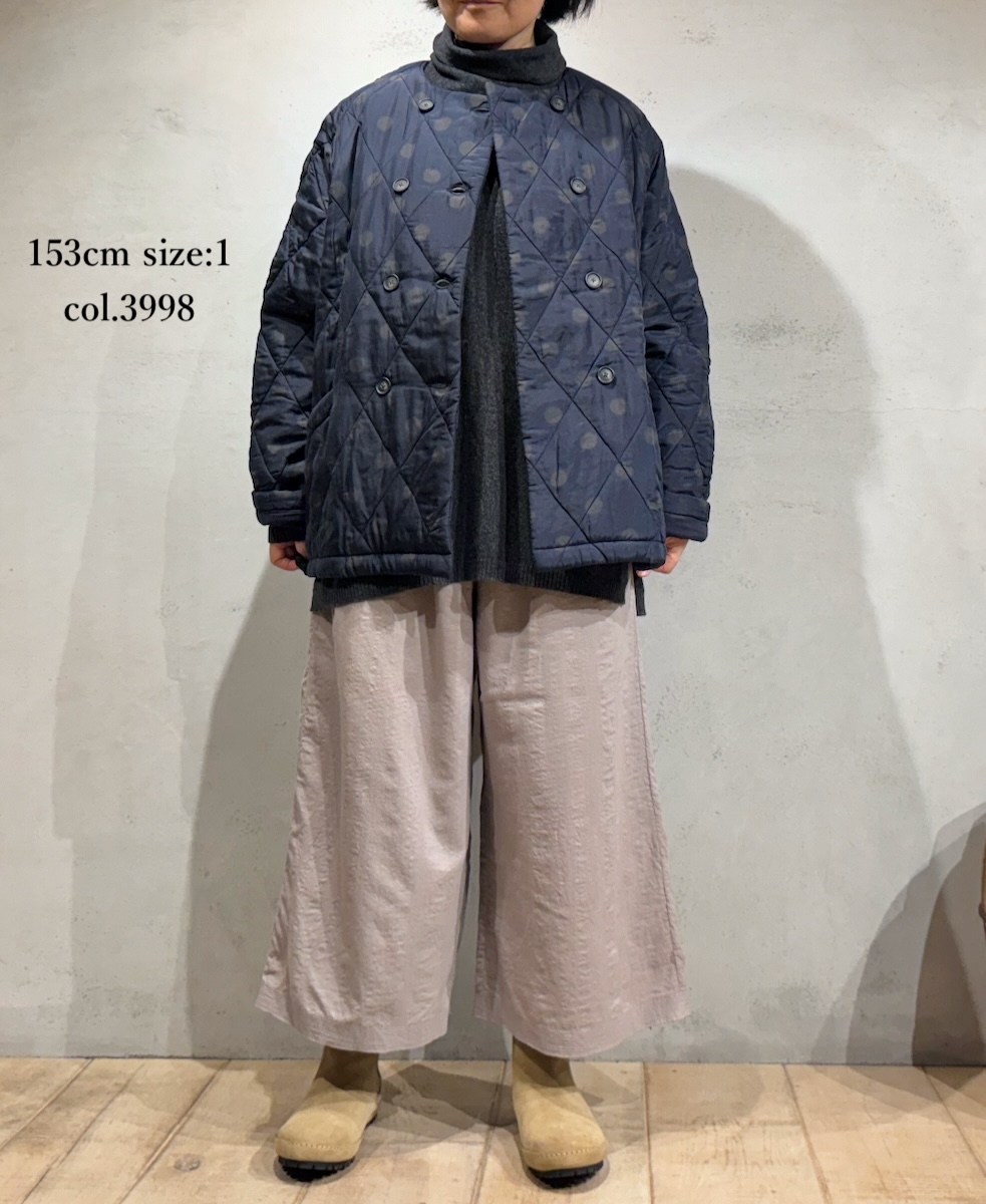 NMDS23542P (ジャケット) PADDED SILK PRINT NO COLLAR DOUBLE JACKET