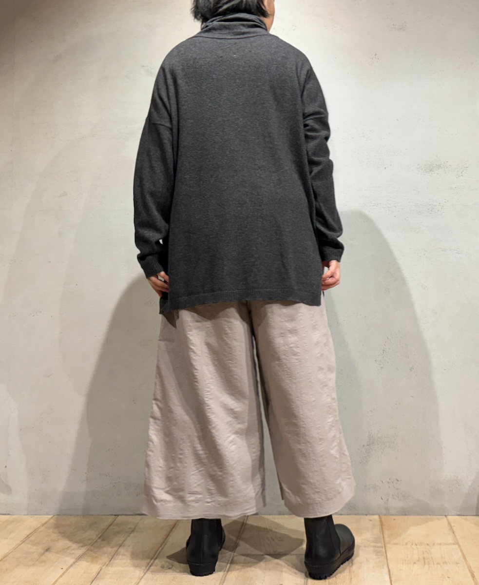 NMDSN2251D(ニット) 12GG PLAIN STITCH DROP SHOULDER POLO NECK WITH SLIT