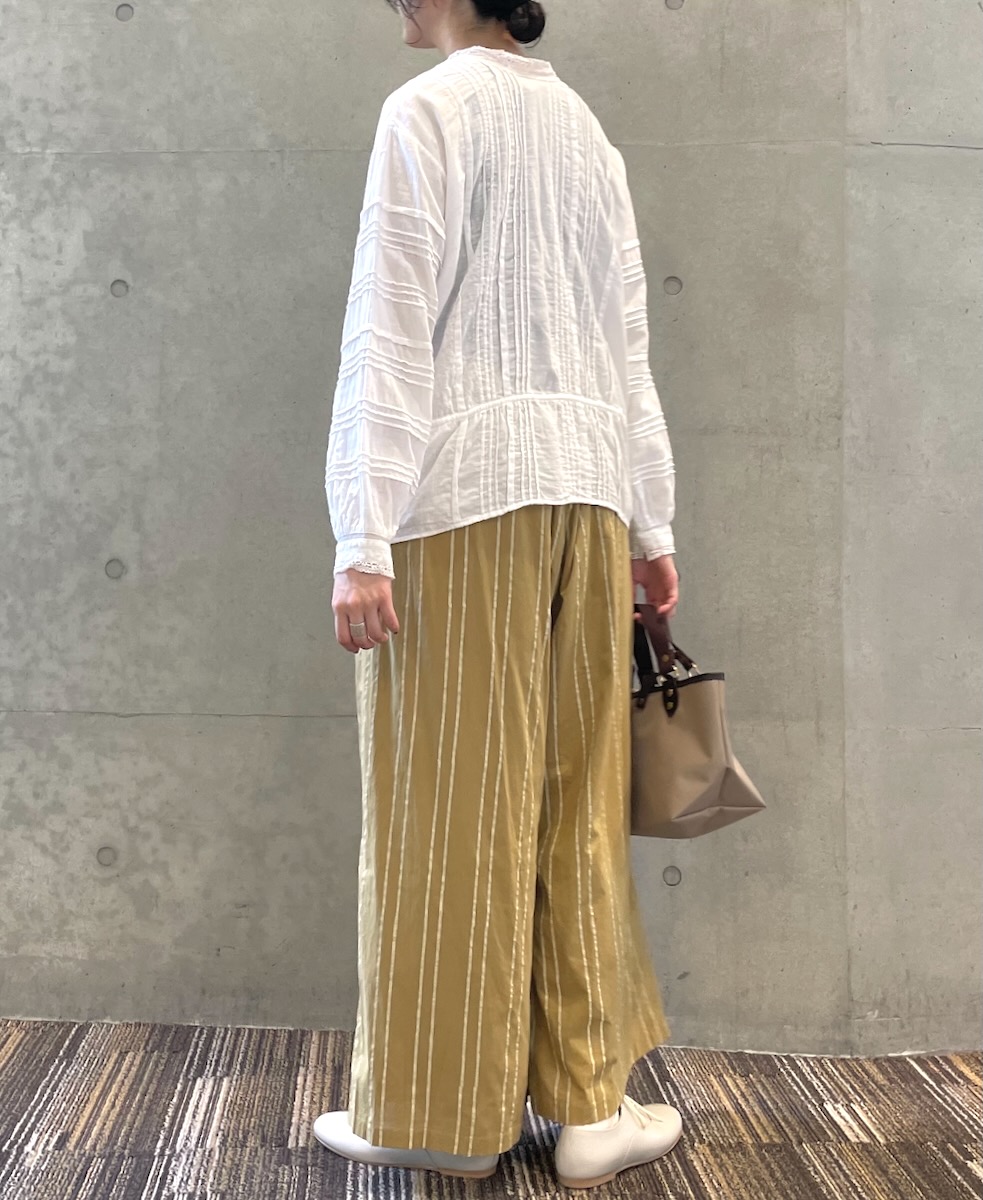 NMDS24624(パンツ) 60s COTTON STRIPE BLOCK PRINT EASY PANTS