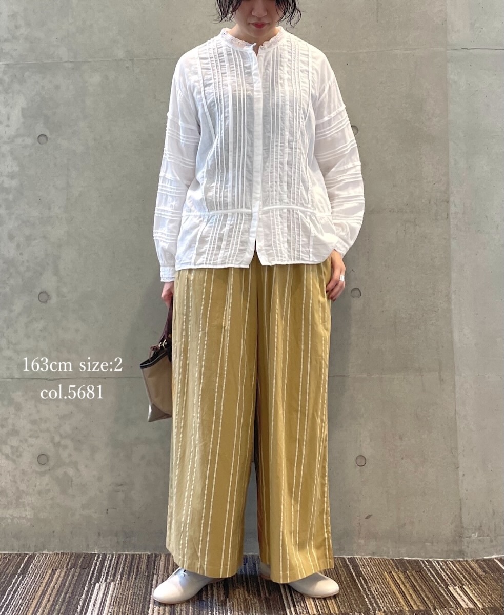 NMDS24624(パンツ) 60s COTTON STRIPE BLOCK PRINT EASY PANTS