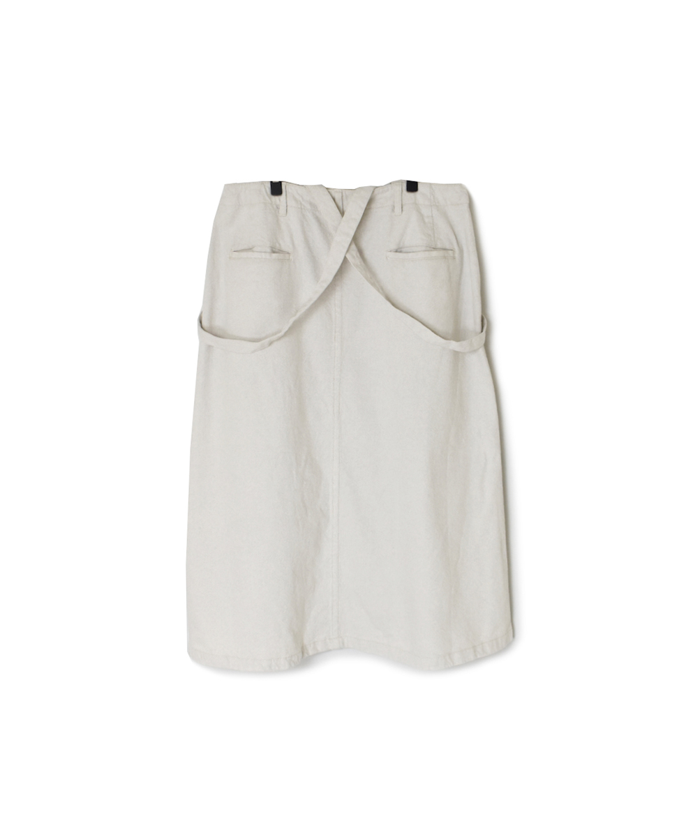 ISNAM2452(スカート) COTTON WOOL TWILL ADJUSTER TACK SKIRT WITH SUSPENDERS