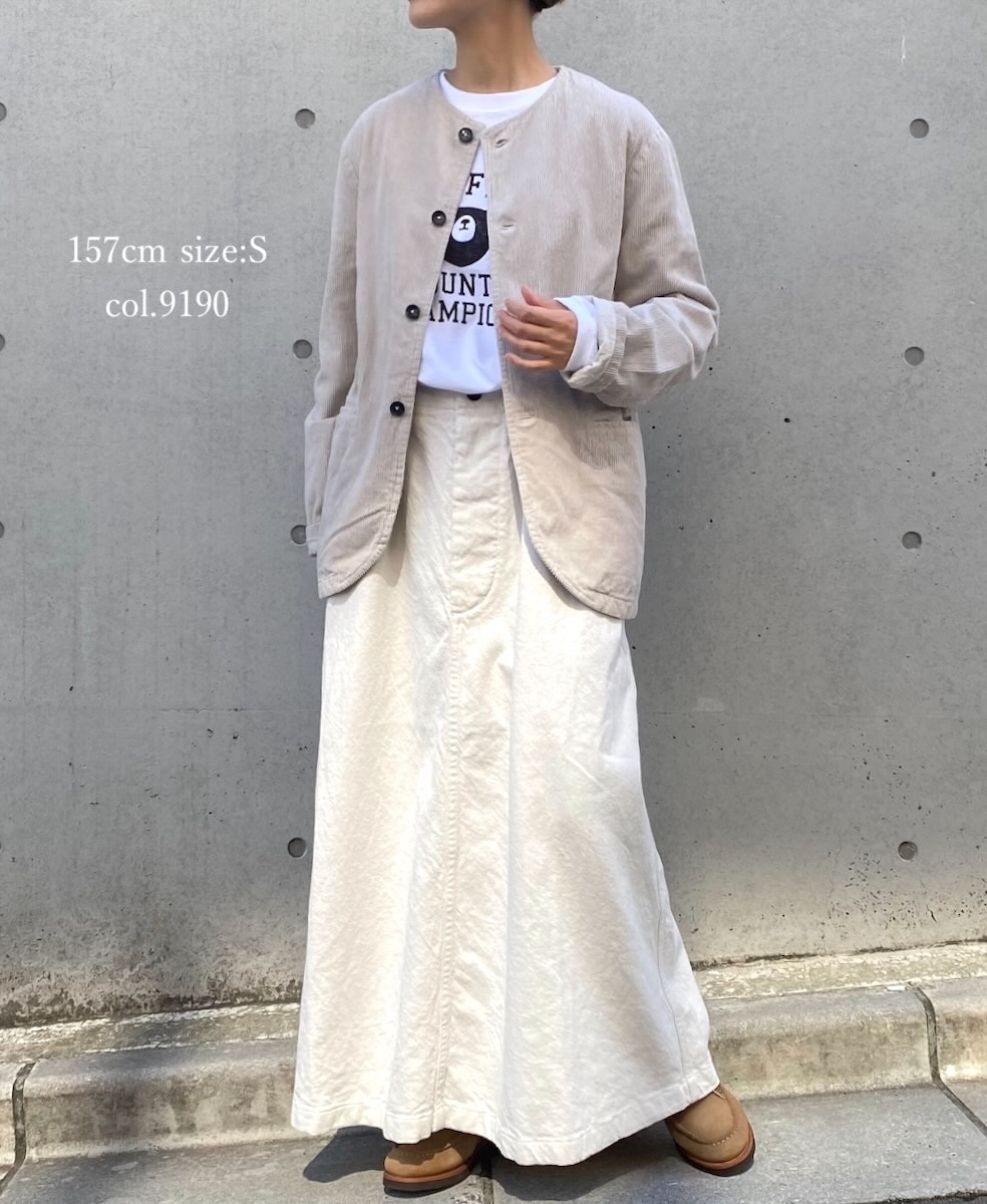 NVL1751C9D (ジャケット) 9WALES CORDUROY/60'S ORGANIC CAMBRIC SIDE VENTS NO COLLAR JACET