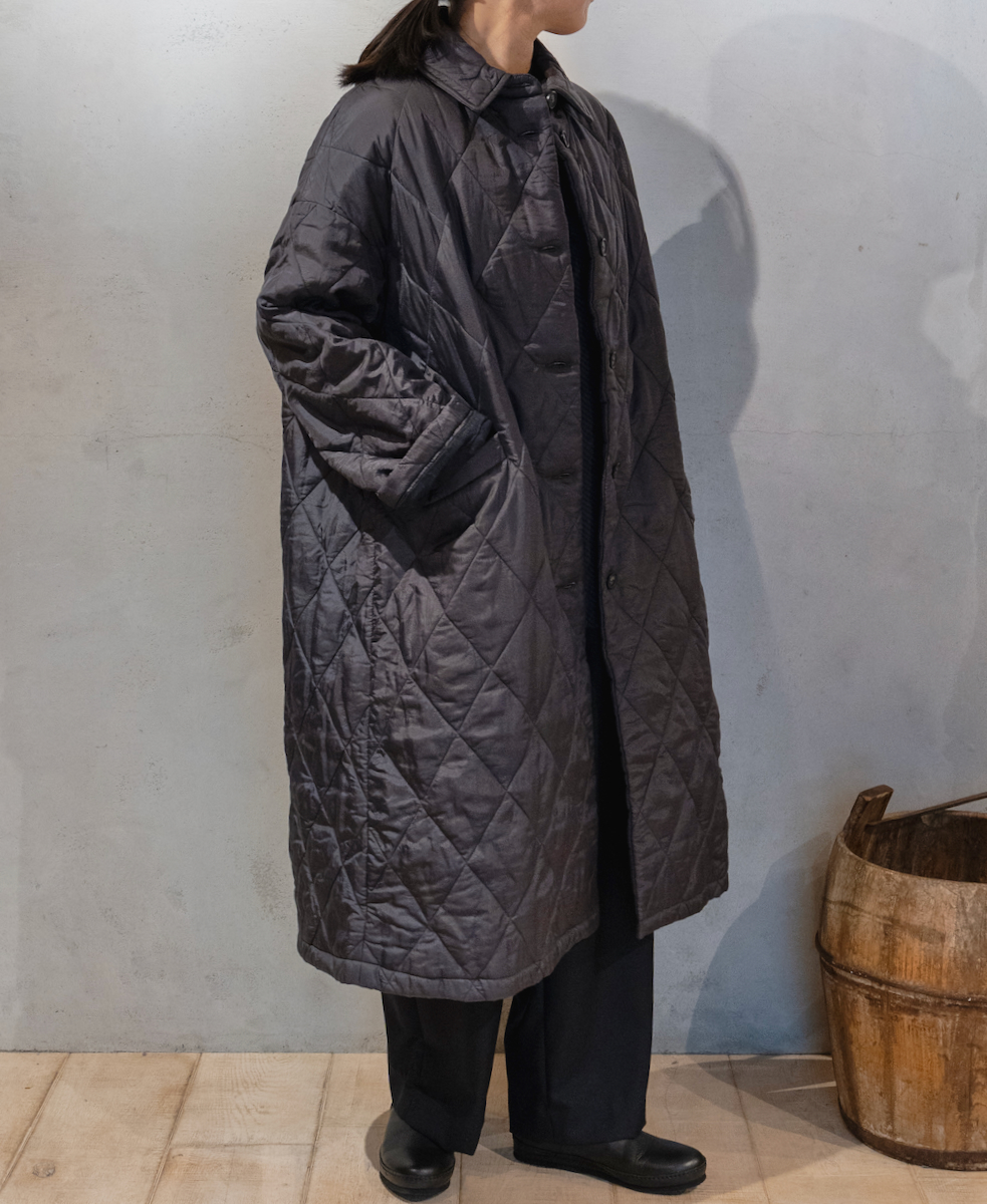 NMDS24511(コート) PADDED SILK PLAIN REGULAR COLLAR OVERCOAT